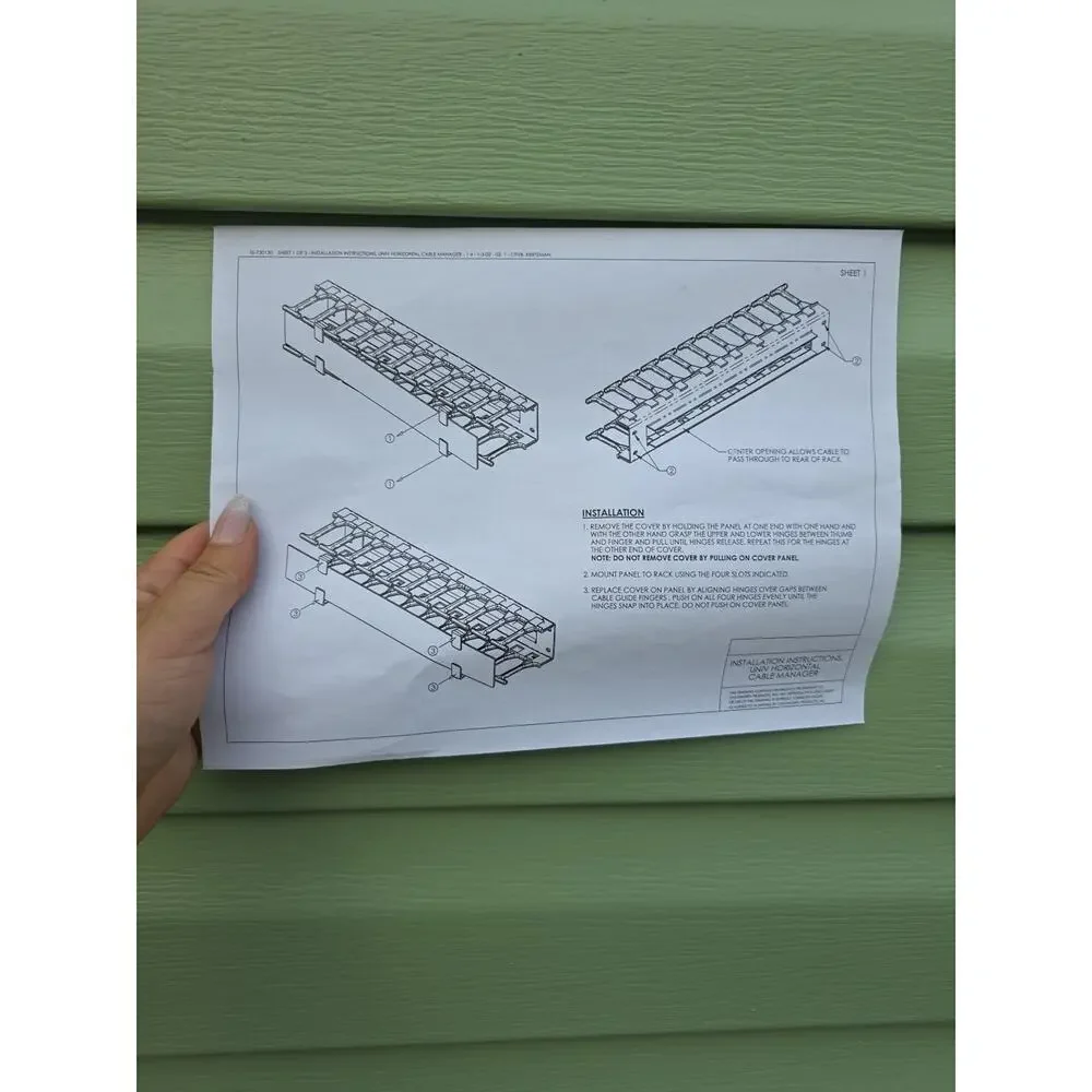 Open Box Panduit WMP1E‎ Horizontal Cable Manager, Black, 2 RU, Black
